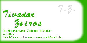 tivadar zsiros business card